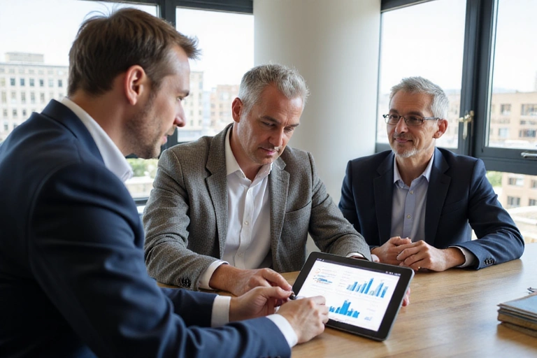 Financial advisor discussing pension options with client